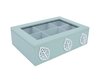 Чайная коробка Hazel, зелёная, 24×17×7.5см