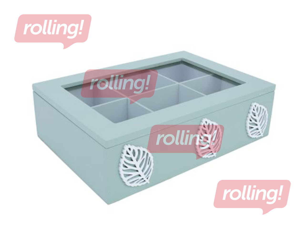 Чайная коробка Hazel, зелёная, 24×17×7.5см