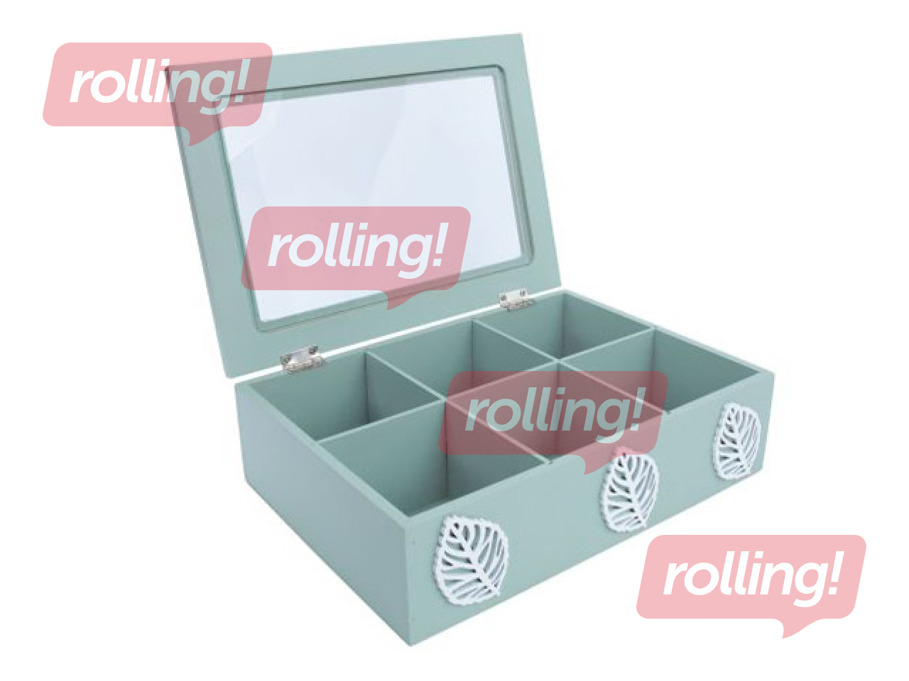 Чайная коробка Hazel, зелёная, 24×17×7.5см