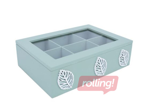 Tea box Hazel, green, 24×17×7.5cm