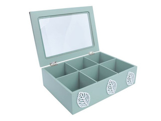 Tea box Hazel, green, 24×17×7.5cm