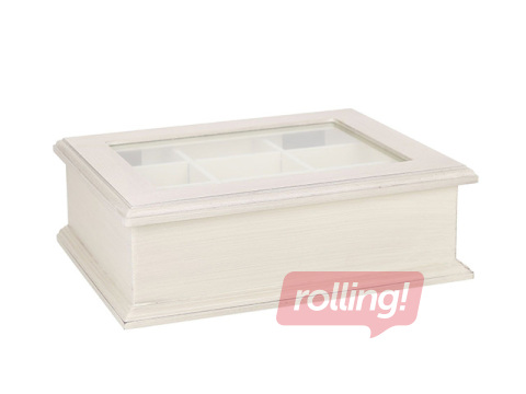 Tējas kaste Samira, balta, 26.5×22×8.5cm