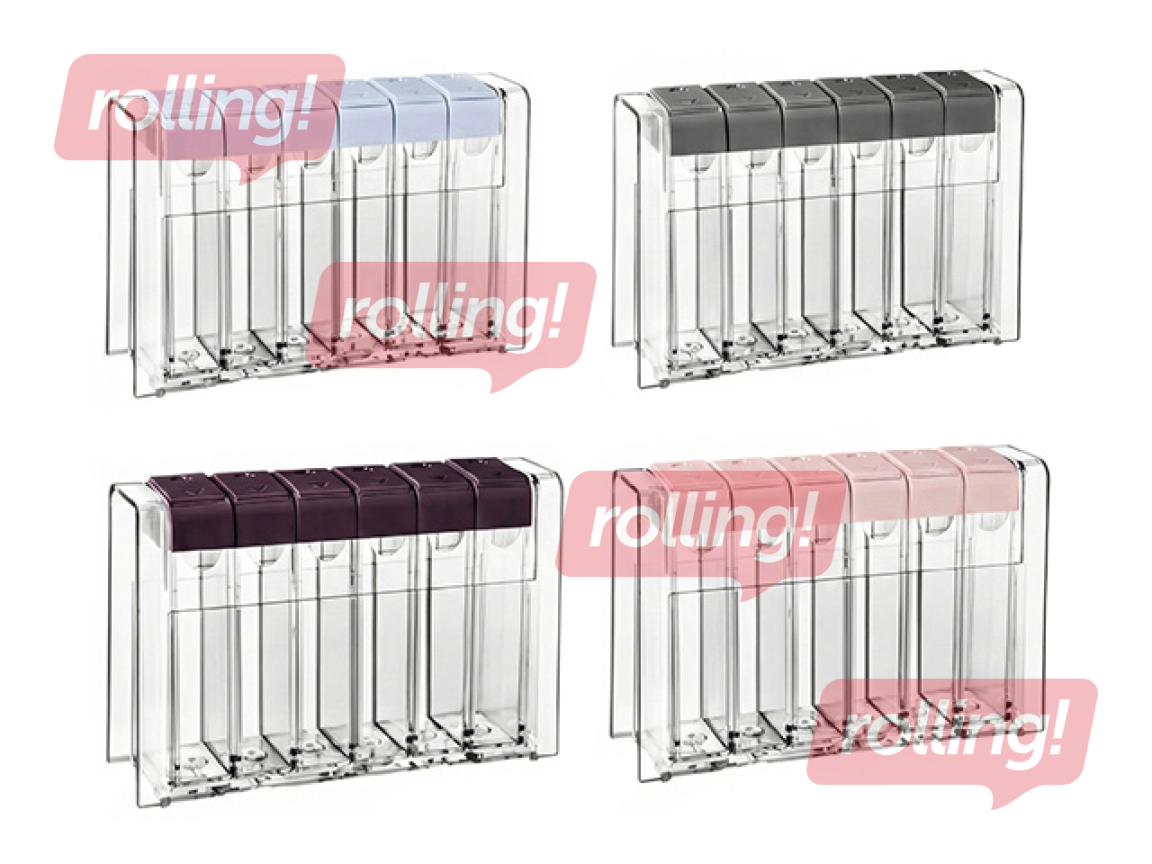 Spice container set, assorted colours, 6 pcs.