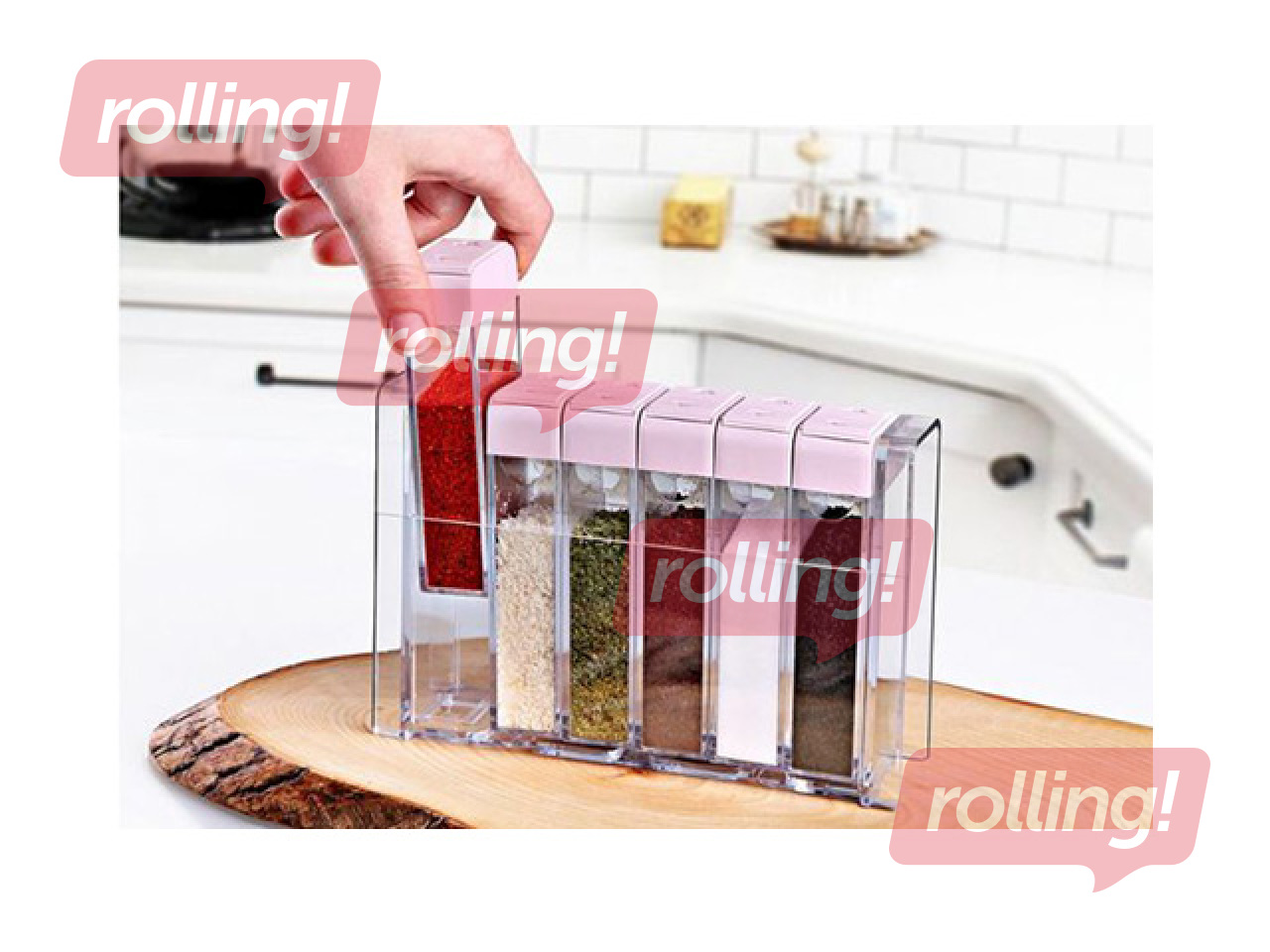 Spice container set, assorted colours, 6 pcs.