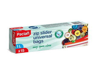 Uzglabāšanas maisiņi Paclan, atkārtoti aizverami, 1l, 15 gab.