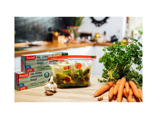 Uzglabāšanas maisiņi Paclan, atkārtoti aizverami, 1l, 15 gab.