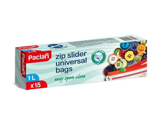 Uzglabāšanas maisiņi Paclan ZIP, produktu saldēšanai, 1l, 15 gab.