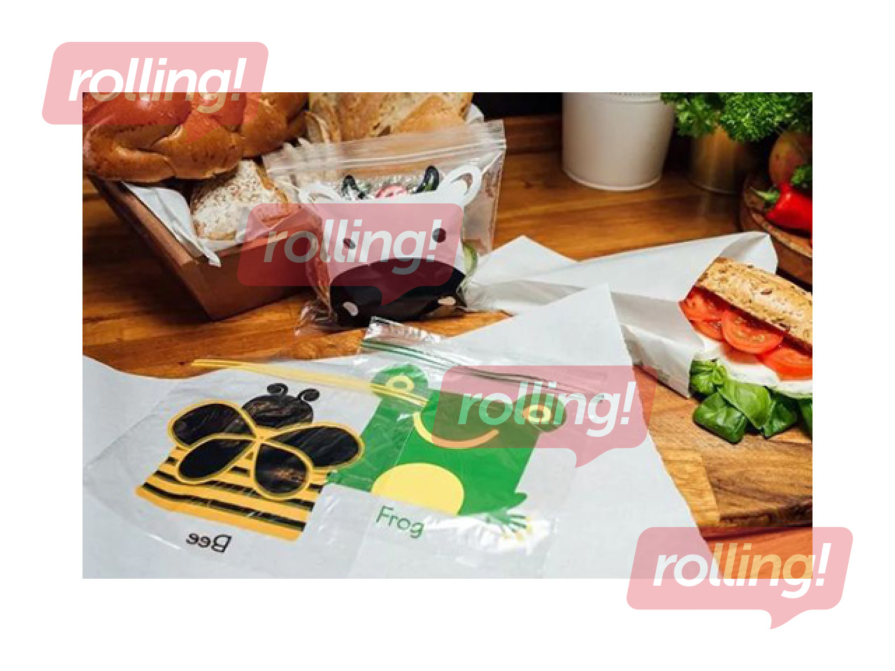 Pārtikas maisiņi Paclan, sviestmaižu, atkārtoti aizverami, dažādas krāsas, 16x17cm, 42 gab.