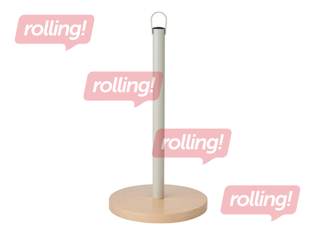 Kitchen roll holder Kitchen Craft Idilica, beech, metal, 31.5cm