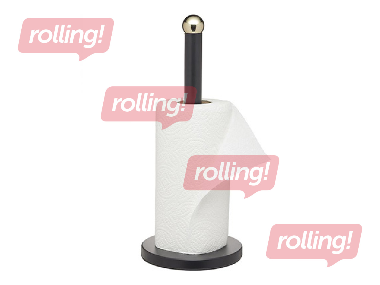 Virtuves dvieļu turētājs Masterclass, melns, nerūsējoša tērauda, Ø15x36cm