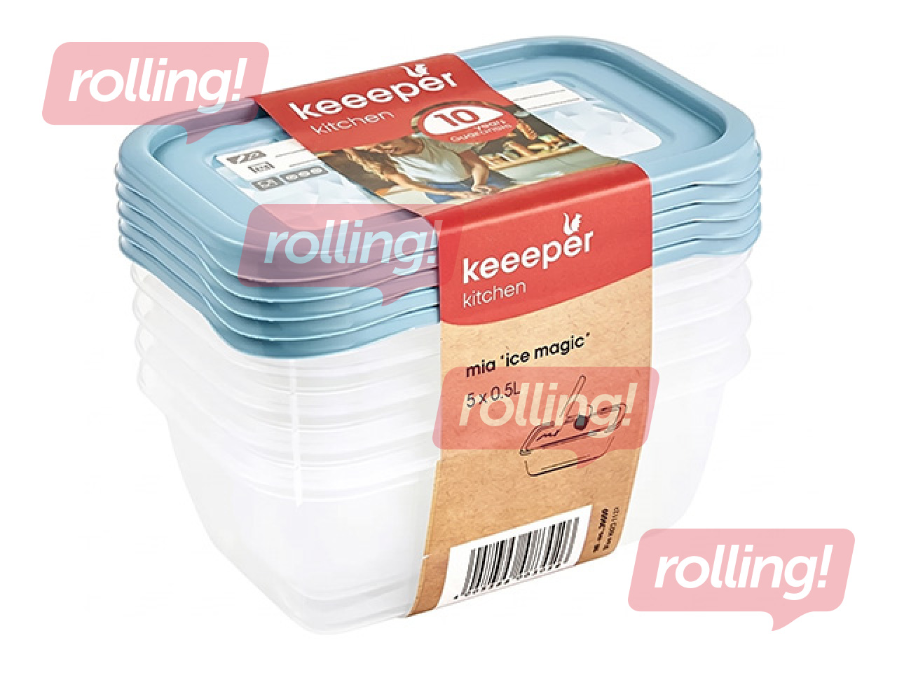 Uzglabāšanas trauku komplekts Keeeper Mia Magic Ice, 0.5ml, 5 gab.