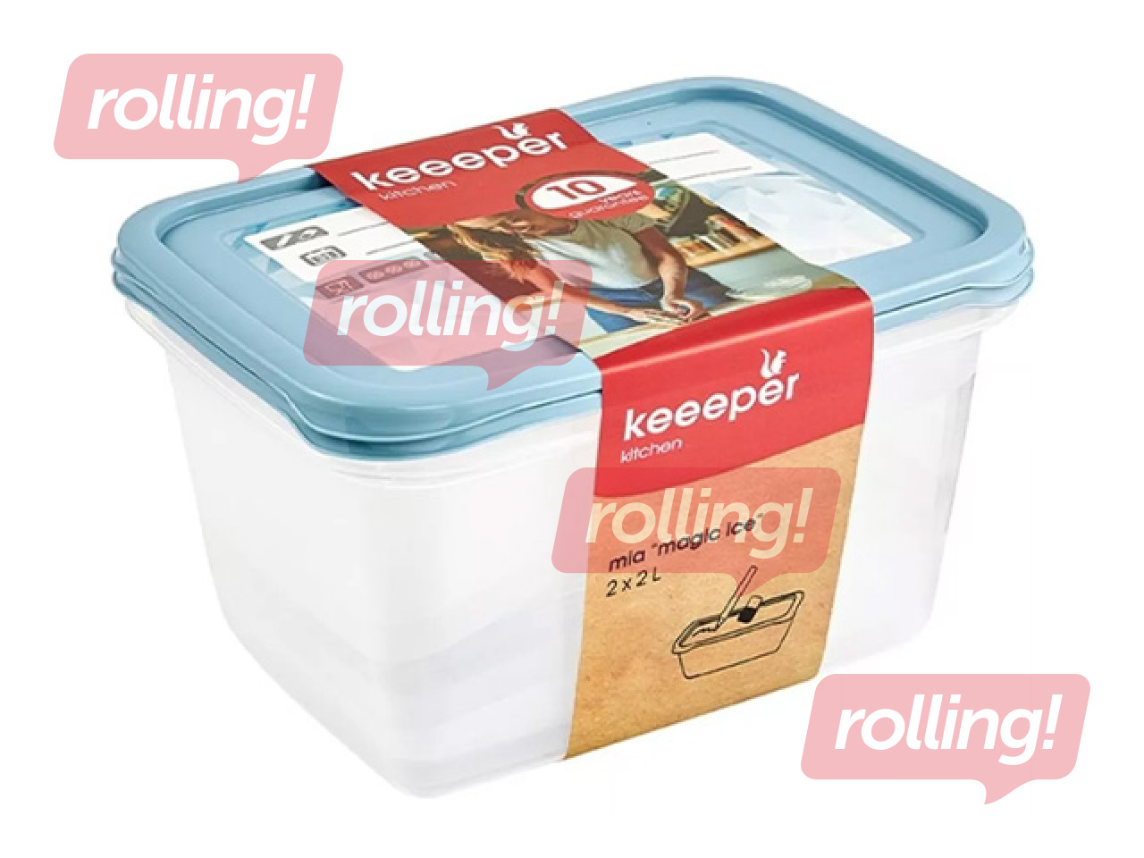 Uzglabāšanas trauki Keeeper Mia Magic Ice, 2l, 2 gab.