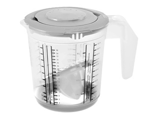 Measuring jug Keeeper Matteo, plastic, with anti-slip function, lid and citrus juicer, 1l
