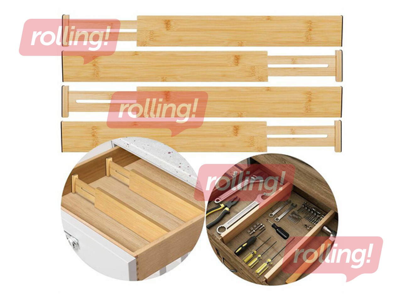 Sahtlijaoturid Springos, bambus, 4tk