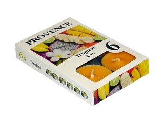 Tea candles with tropical aroma, orange, 6 pcs.