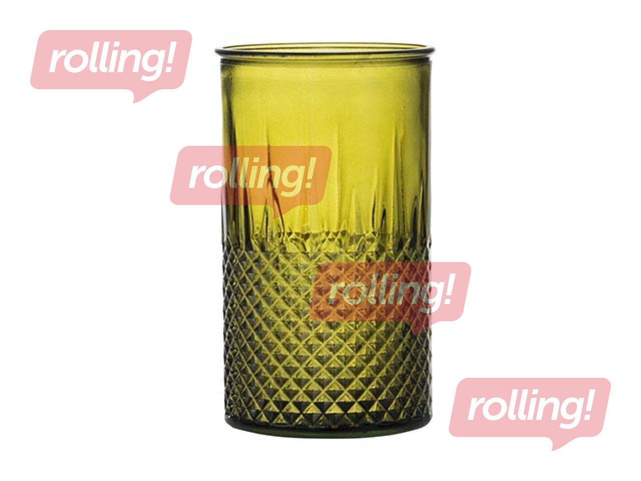 Vāze Diamante, stikla, dzeltena, 13.5cm