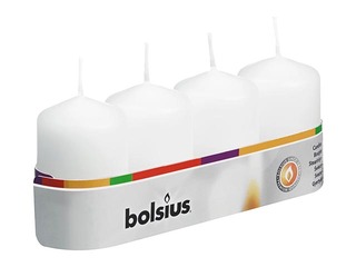 Candles cylinder ø4 h-6cm, white, 4 pcs.