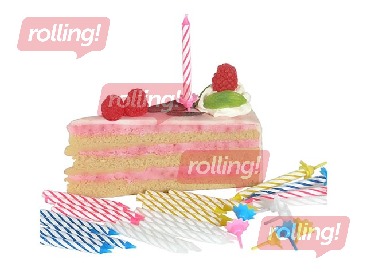 Sveces dzimšanas dienas, dažādas krāsas, svītrainas, 24 gab.