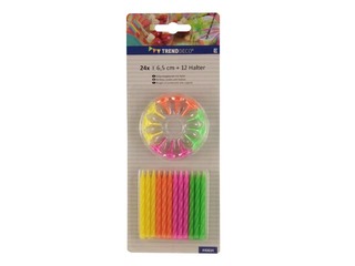 Birthday candles, different colors, 24 pcs.