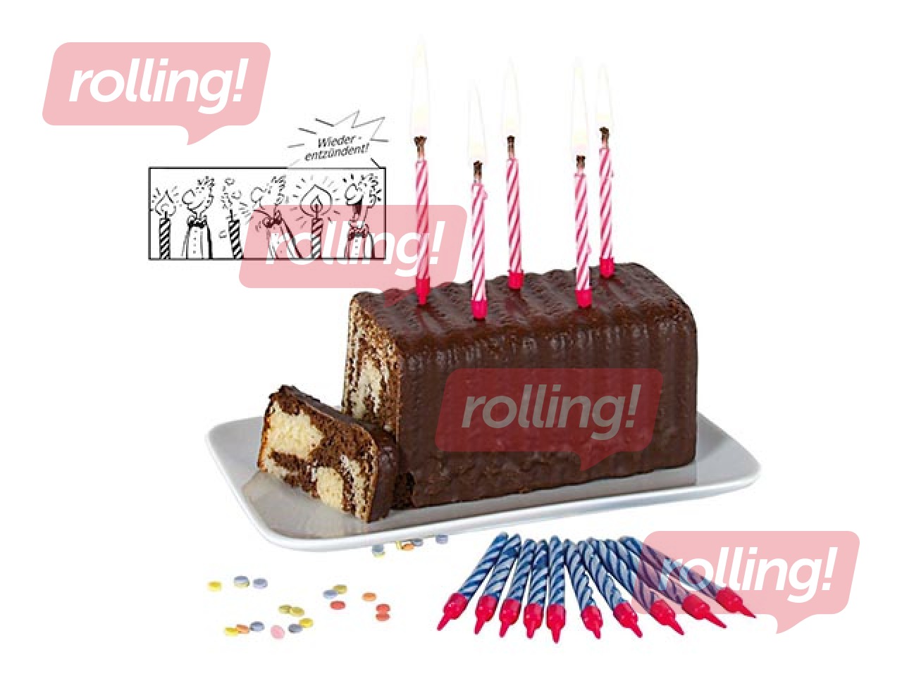 Sveces dzimšanas dienas, dažādas krāsas, maģiskās, 10 gab.