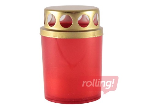 Svece ar vāciņu Korps, plastmasa, sarkana