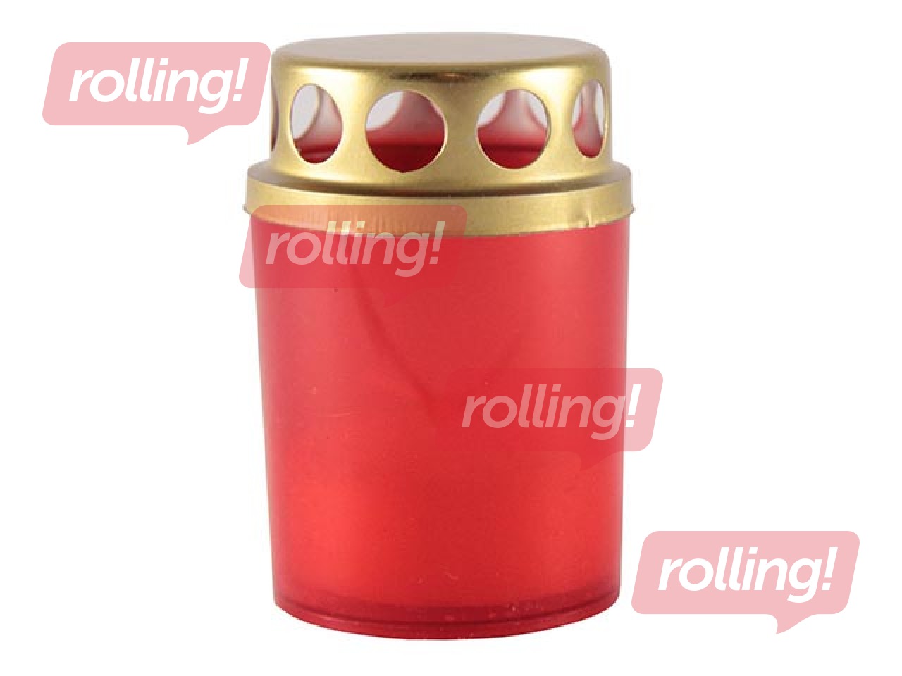 Свеча с колпачком, пластик, красная