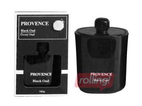 Aromātiskā svece Provence Black Oud, stikla traukā ar vāku, 11cm