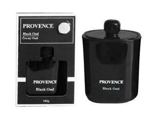 Scented candle Provence Black Oud, in glass jar with lid, 11cm