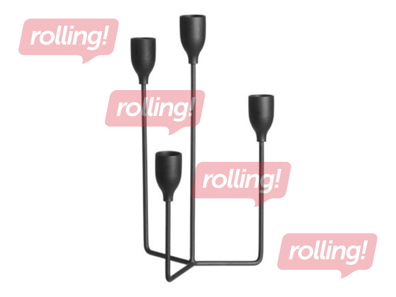 Svečturis 4 Living, metāla, melns, 16x16x25cm