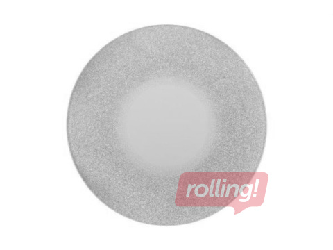Decorative Plate-Candle Holder 4 Living, Glass with Silver Sparkles, Ø20cm
