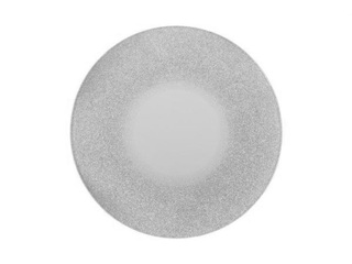 Decorative Plate-Candle Holder 4 Living, Glass with Silver Sparkles, Ø20cm