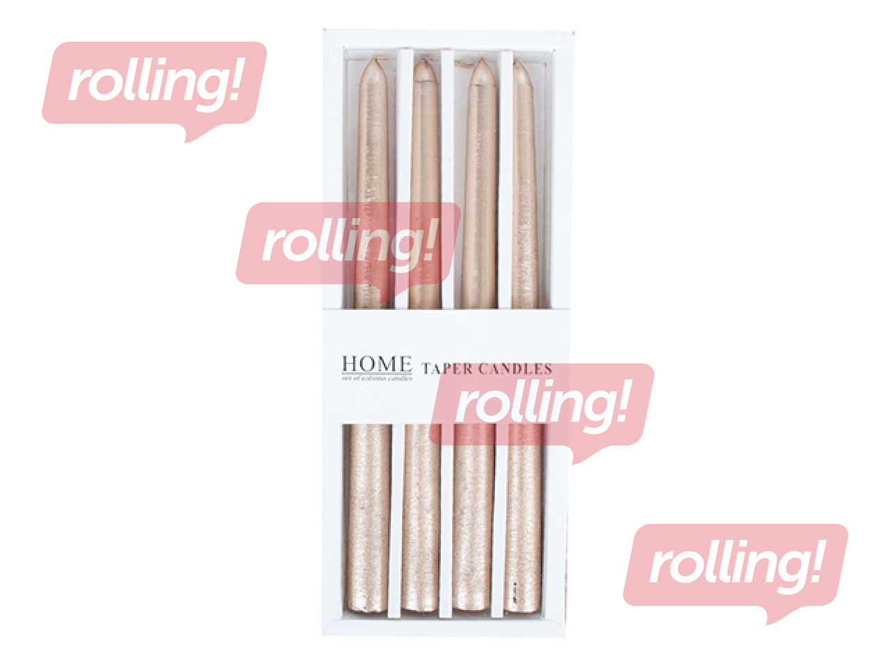 Candle Carola, Beige Gold, 25cm, 4 pcs