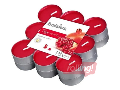 Sveces Bolsius, tējas, tumši sarkanas, 18 gab.