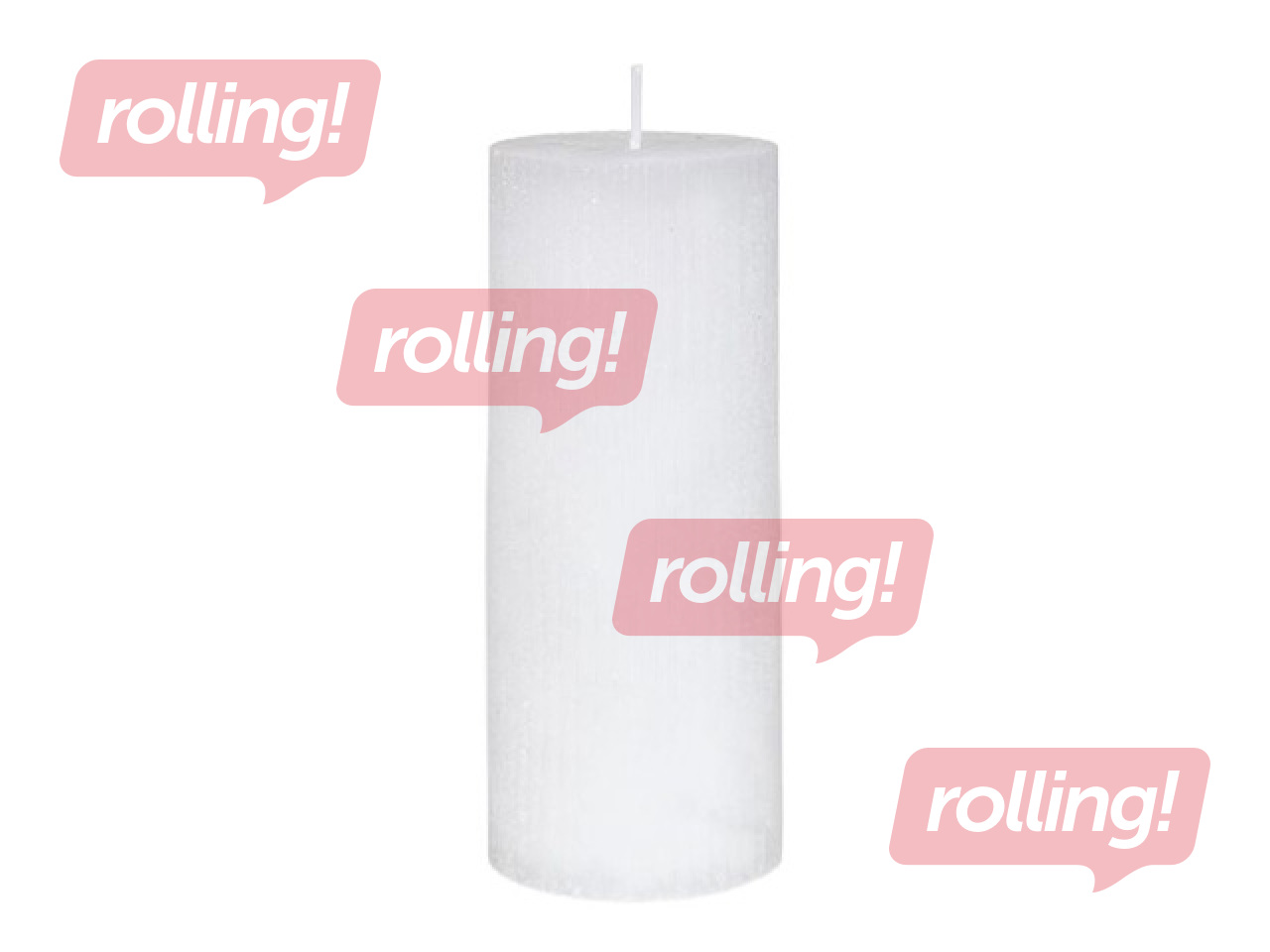 Svece Essence, Rustika, balta, Ø6x15cm