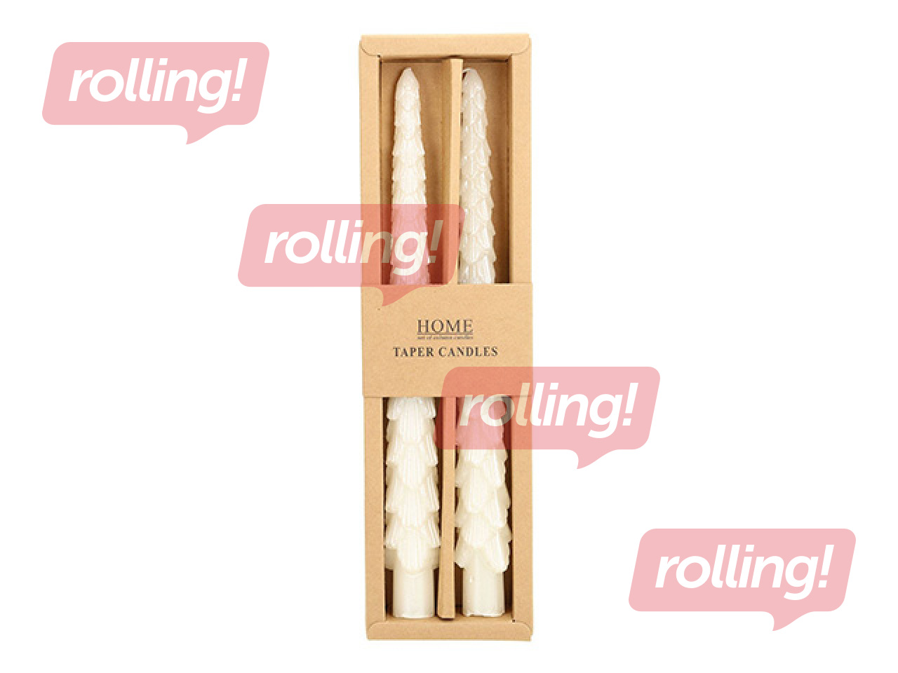 Svece Carols, antīka, balta egle, 25cm, 2 gab.