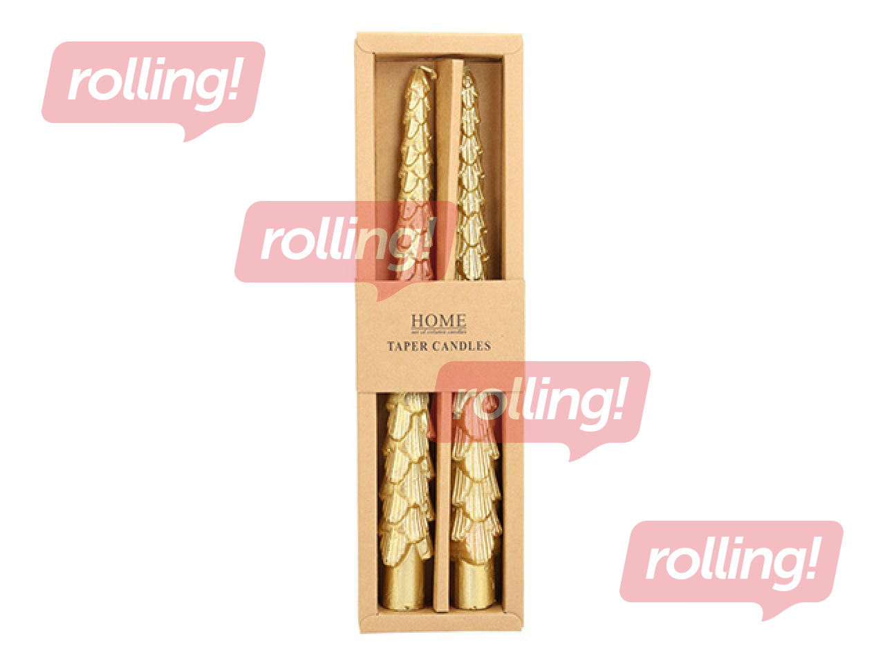 Küünal Carols, antiikstiilis, kuldne kuusk, 25cm, 2 tk