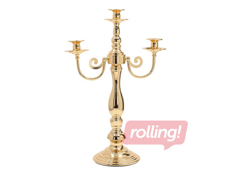 Svečturis Laudre, 3 svecēm, metāls, 28x49cm