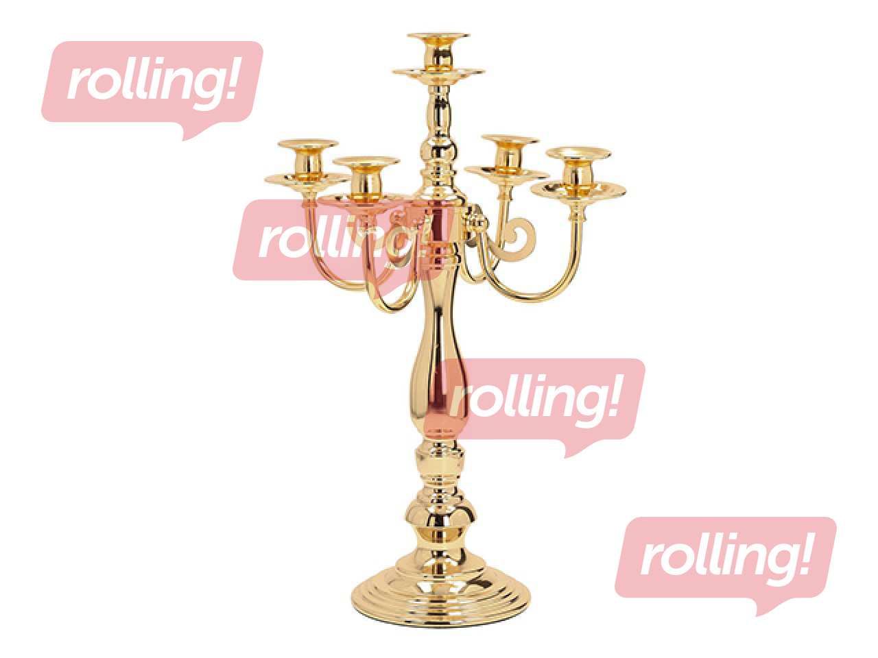 Svečturis Laudre, 5 svecēm, metāls, 28x49cm