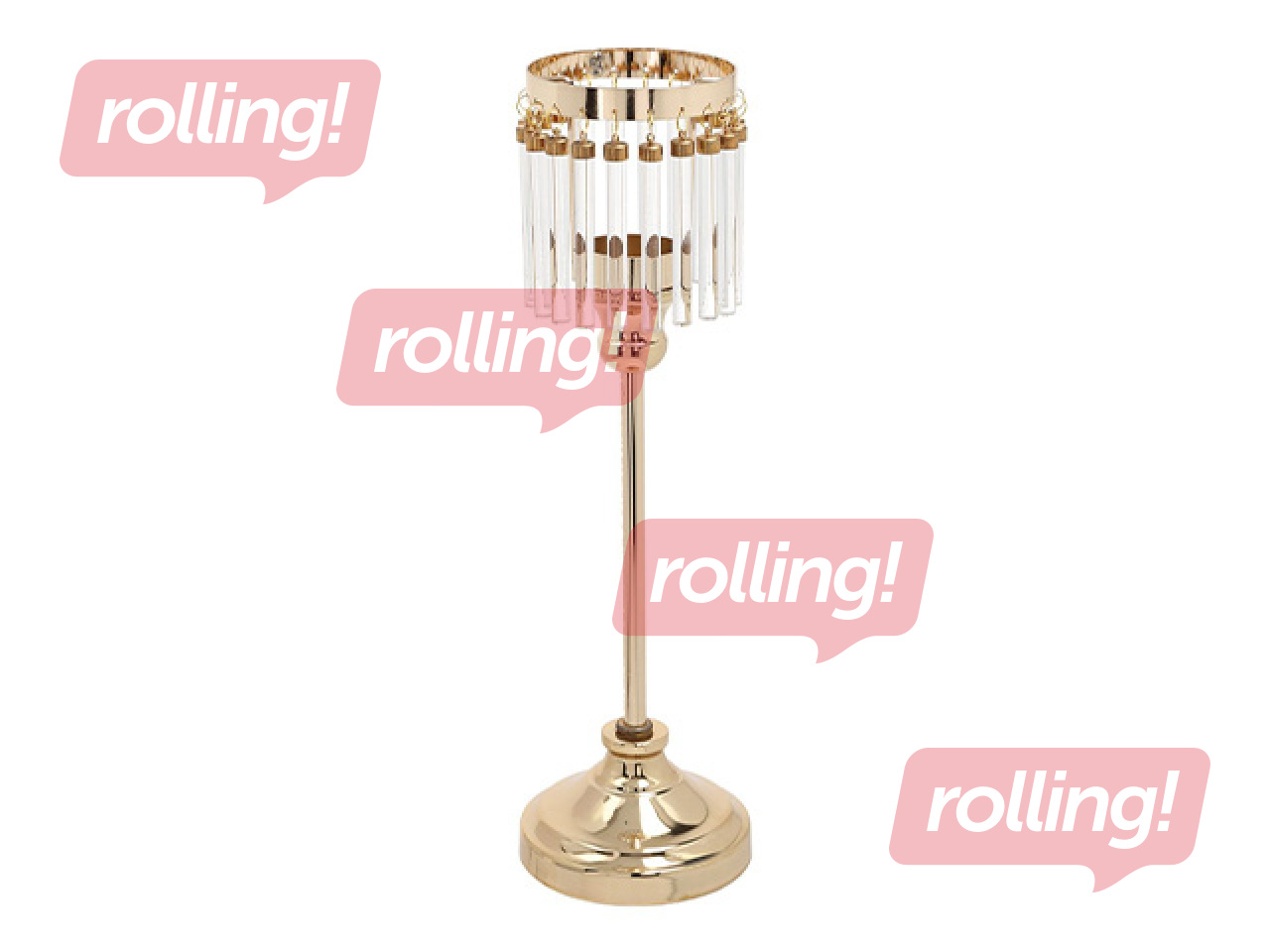 Candle holder Laudre, glass and metal, 40cm