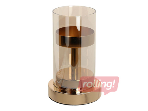 Candle holder Laudre, glass and metal, Ø10×14cm