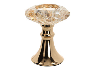 Küünlajalg Laudre, klaas ja metall, Ø9×11cm