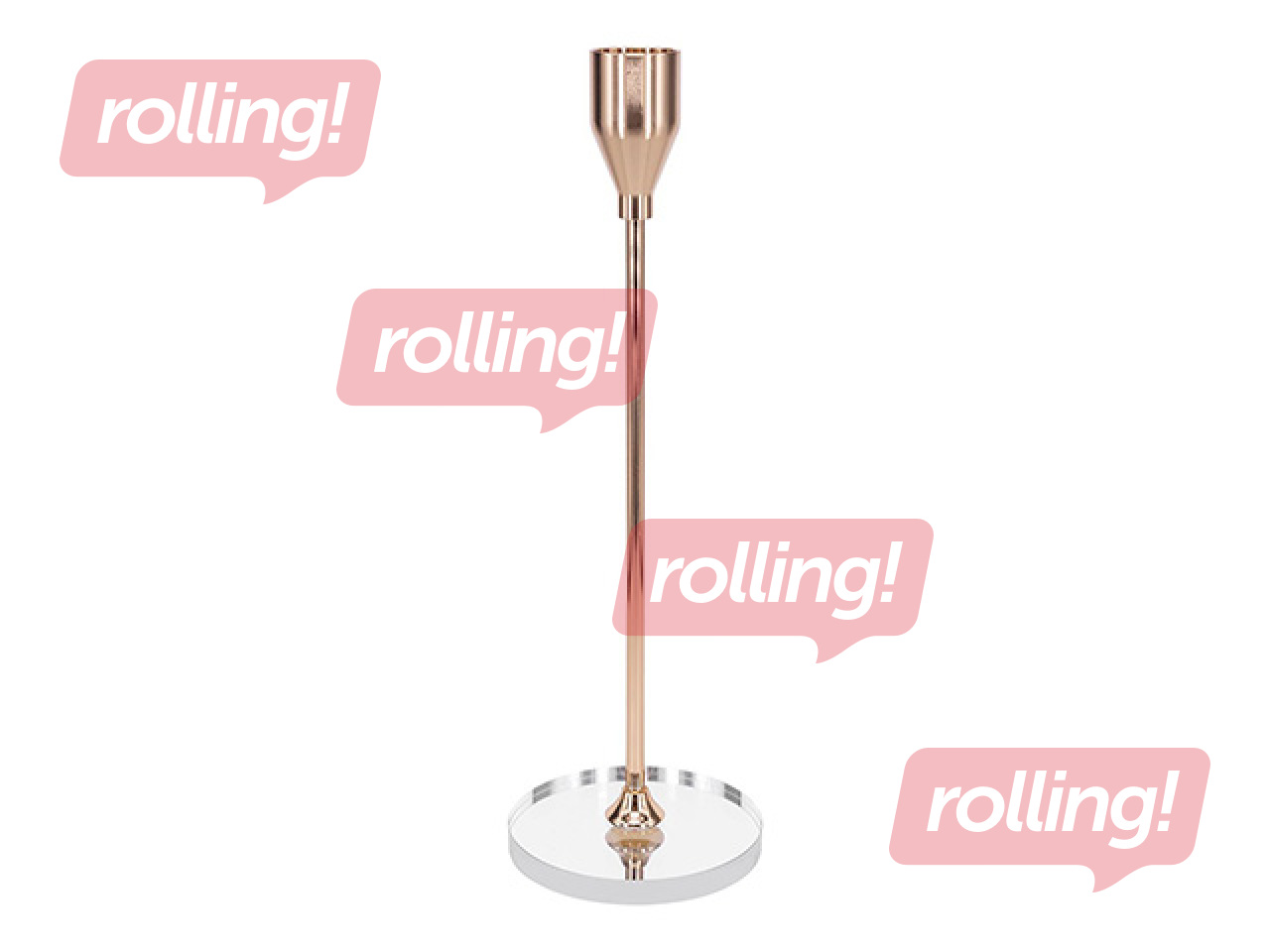 Svečturis Chanle, stikls, metāls, 23.5cm