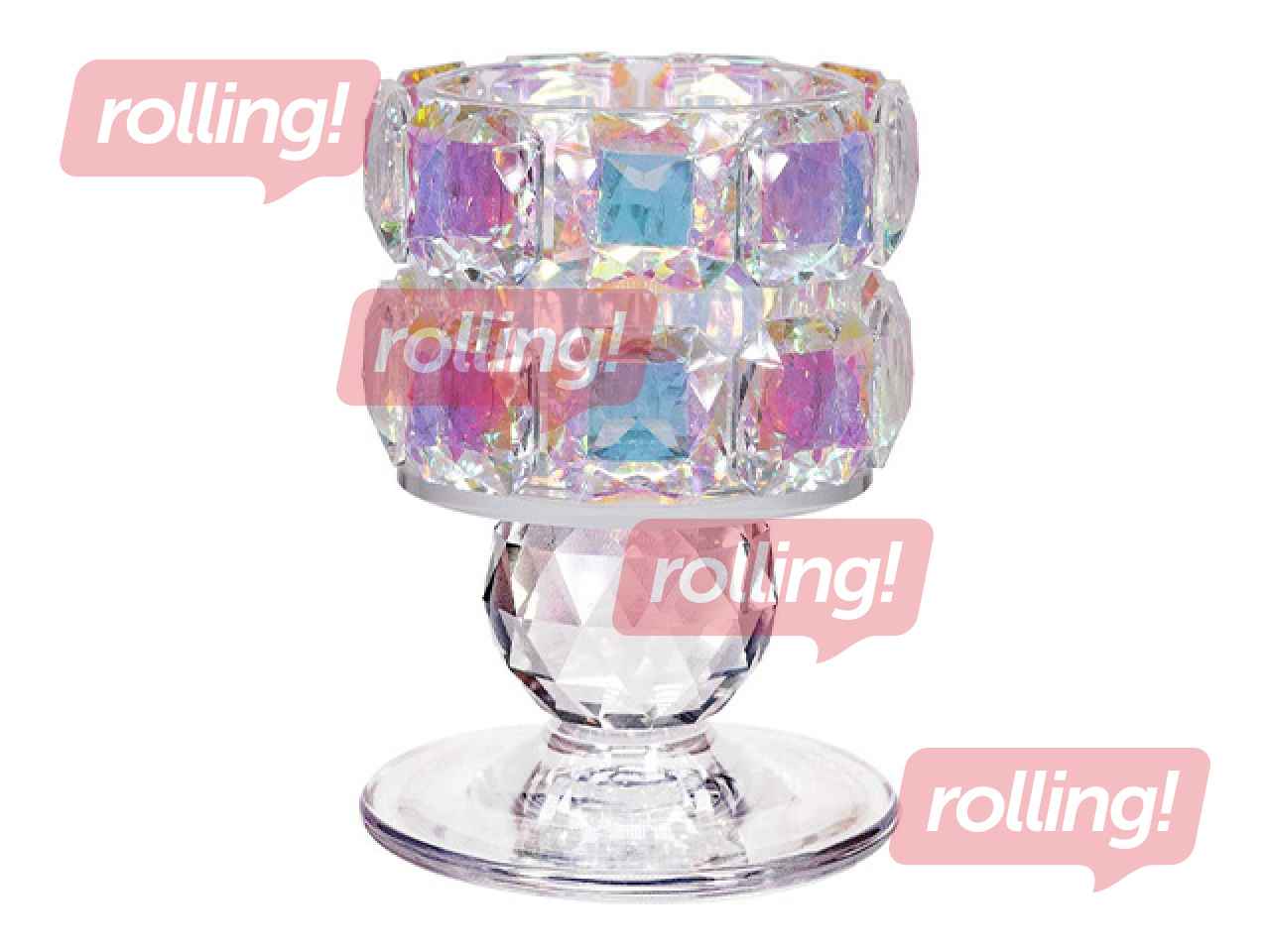 Candle holder Chanle, glass, Ø7×10cm