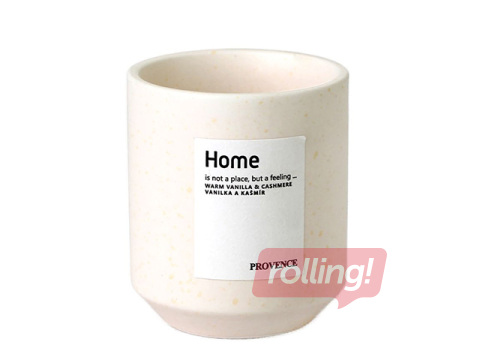 Candle Provence Home, ceramic cup, vanilla and cashmere, white, Ø7×8cm