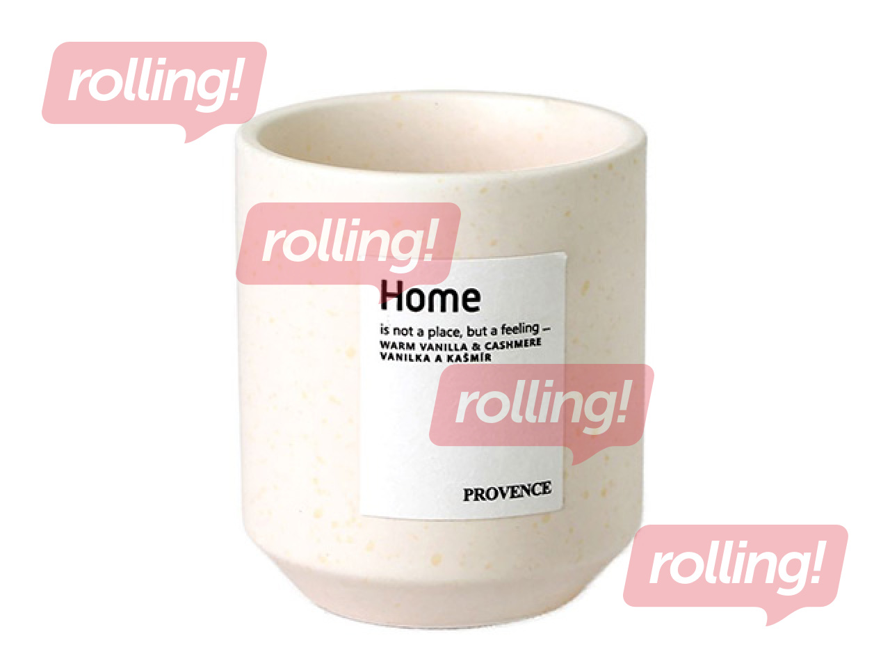 Candle Provence Home, ceramic cup, vanilla and cashmere, white, Ø7×8cm