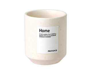 Svece Provence Home, keramikas glāzē, vaniļa un kašmirs, balta, Ø7×8cm