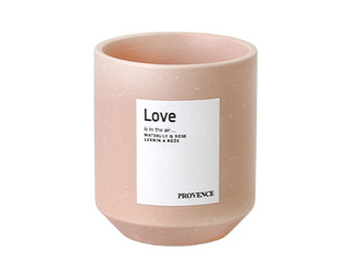 Свеча Provence Love, в керамическом стакане, водяная лилия и роза, розовая, Ø7×8см