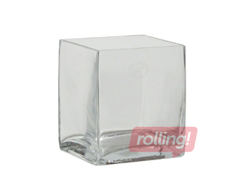Vase, glass, 15x15x15cm