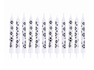 Birthday candles Football, with holders, 8cm, 12 pcs