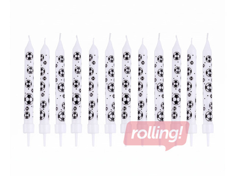 Свечи для торта Футбол, с держателями, 8см, 12 шт